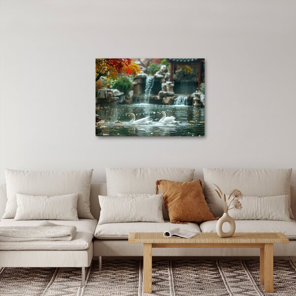 Obraz - Ázijské jazierko (70x50 cm)