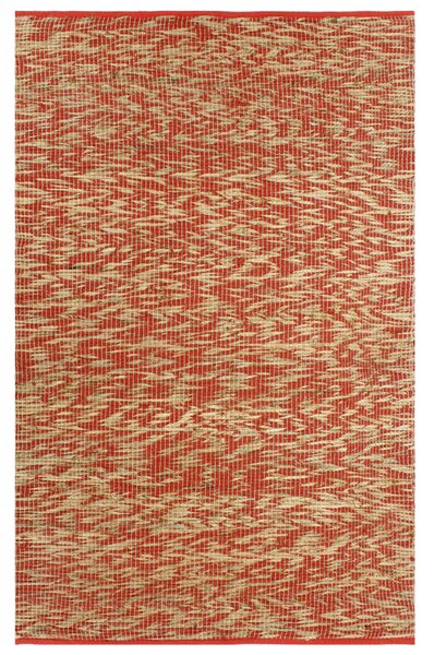 Ručne vyrobený jutový koberec červený a prírodný 120x180 cm