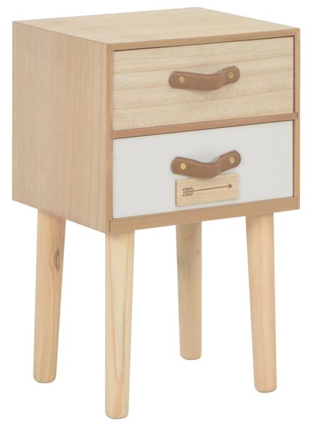 Nočný stolík z borovicového dreva s 2 zásuvkami 30x25x49,5 cm