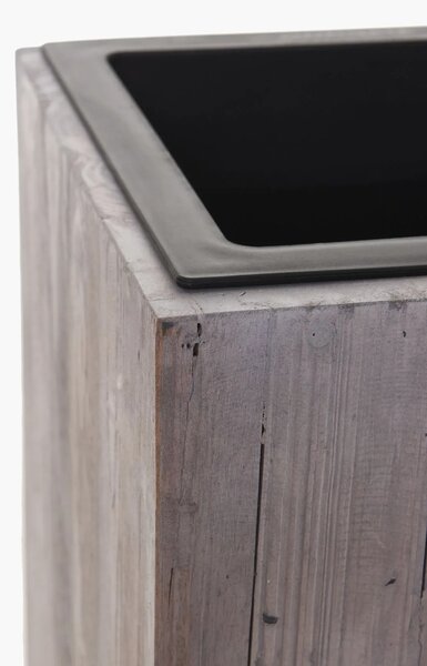 Drevený kvetináč ELEMENTO, drevo, šírka 90 cm, biela antik