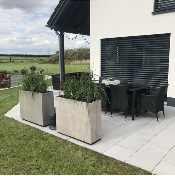 Drevený kvetináč ELEMENTO, drevo, šírka 90 cm, biela antik