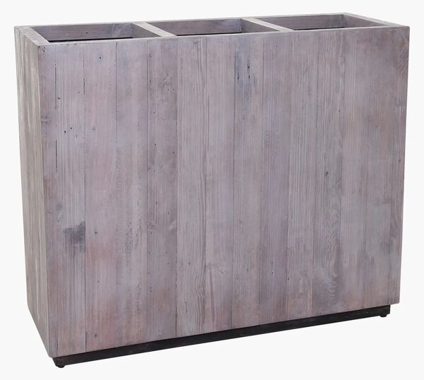 Drevený kvetináč ELEMENTO, drevo, šírka 90 cm, biela antik