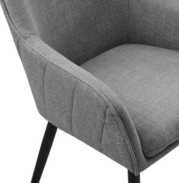 STOLIČKA S PODRÚČKAMI, štruktúra, čierna, taupe MID.YOU - Stoličky, Online Only
