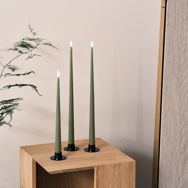 LED sviečka Taper 30 cm / 70 Green soil – set 2 ks