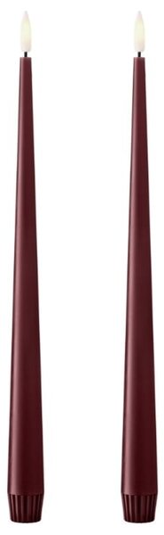 LED sviečka Taper 30 cm / 44/2 Deep wine – sada 2 ks