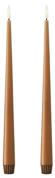 LED sviečka Taper 30 cm / 23 Raw toffee – sada 2 ks