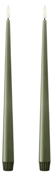 LED sviečka Taper 30 cm / 70 Green soil – set 2 ks