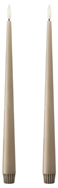 LED sviečka Taper 30 cm / 18 Nougat Note – set 2 ks