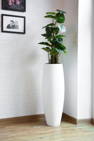 Kvetináč MAGNUM, sklolaminát, výška 80 cm, biely mat