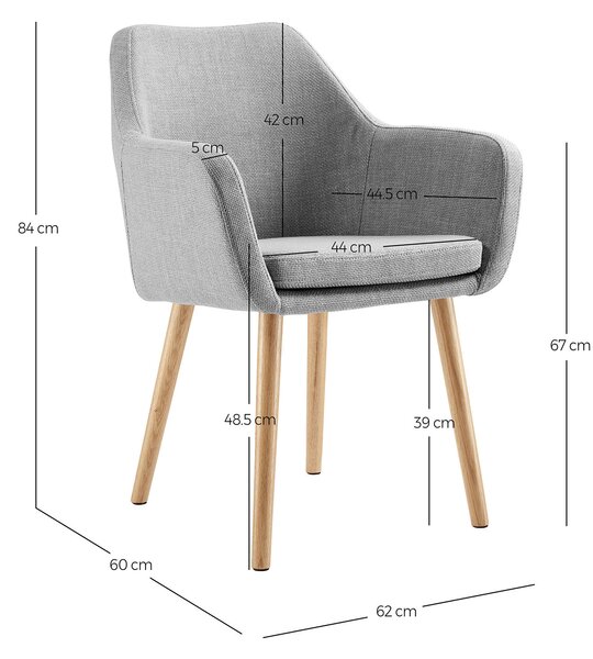 STOLIČKA S PODRÚČKAMI, štruktúra, svetlosivá MID.YOU - Stoličky, Online Only