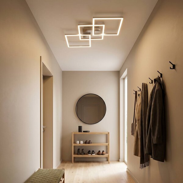 LED svetlo Frame step-dim chróm–hliník 76 x 37 cm, Hliník / sivá / zinok, Obývacia izba / jedáleň, kov, Moderný, Stropné svetlo