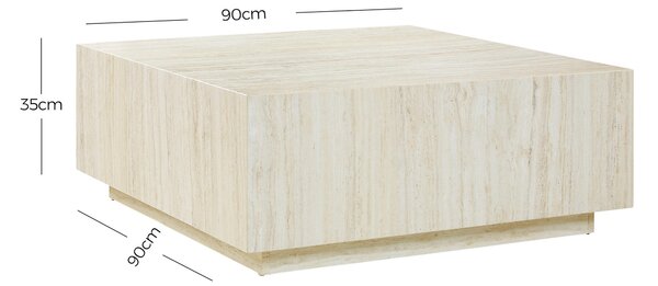KONFERENČNÝ STOLÍK, béžová, kompozitné drevo, 90/90/35 cm Livetastic - Stolíky do obývačky, Online Only