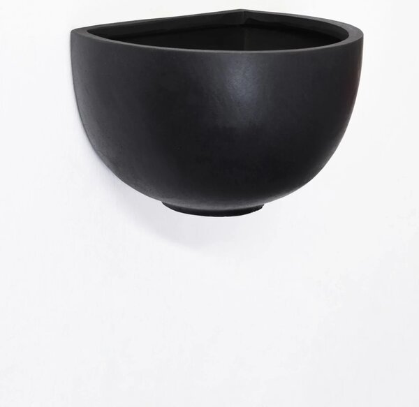 Kvetináč na stenu MEDIO, sklolaminát, šírka 29 cm, čierna