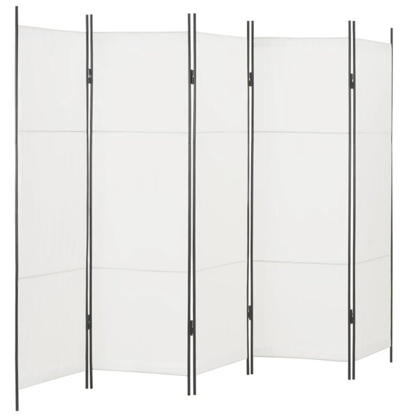 5-panelový paraván biely 250x180 cm