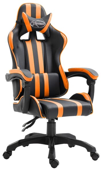 Herná stolička, oranžová, umelá koža
