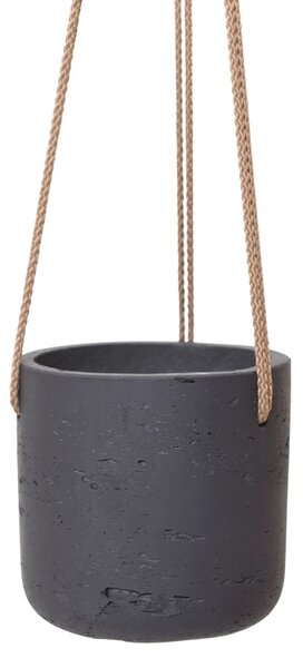 Závesný kvetináč PENDULO, sklolaminát, výška 15 cm, antracit