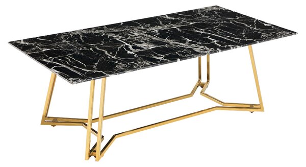 KONFERENČNÝ STOLÍK, čierna, zlatá, kov, sklo, 110/60/40 cm Livetastic - Stolíky do obývačky, Online Only