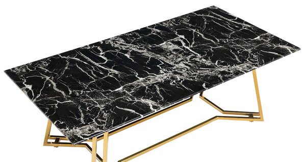 KONFERENČNÝ STOLÍK, čierna, zlatá, kov, sklo, 110/60/40 cm Livetastic - Stolíky do obývačky, Online Only