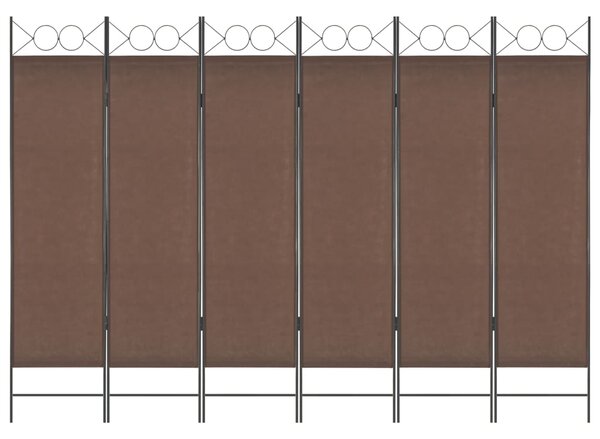 6-panelový paraván hnedý 240x180 cm