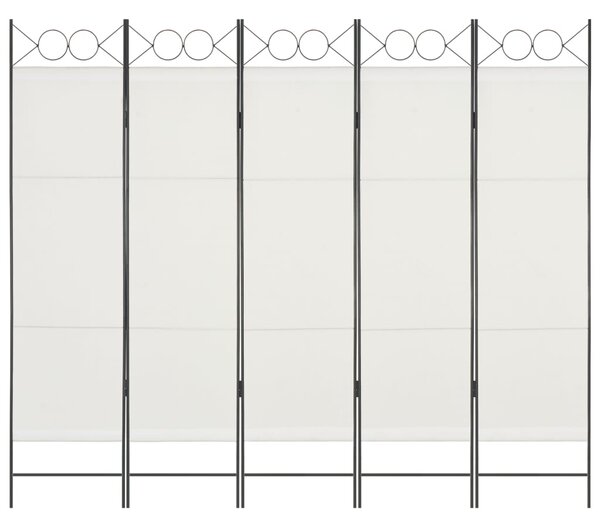 5-panelový paraván biely 200x180 cm