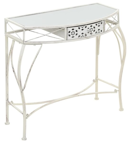 Bočný stolík vo francúzskom štýle biely 82x39x76 cm kovový