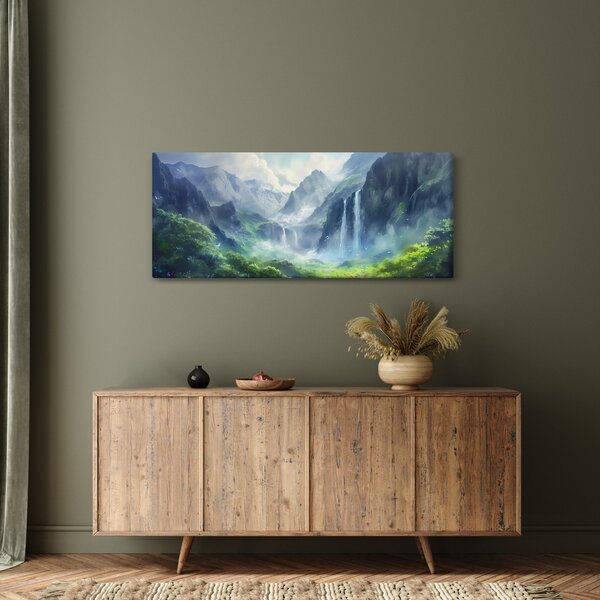 Obraz - Údolie vodopádov (120x50 cm)