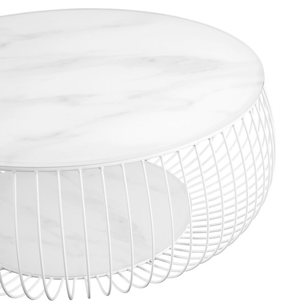 KONFERENČNÝ STOLÍK, biela, kov, sklo, 86/86/35 cm Livetastic - Stolíky do obývačky, Online Only
