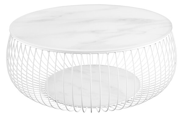 KONFERENČNÝ STOLÍK, biela, kov, sklo, 86/86/35 cm Livetastic - Stolíky do obývačky, Online Only