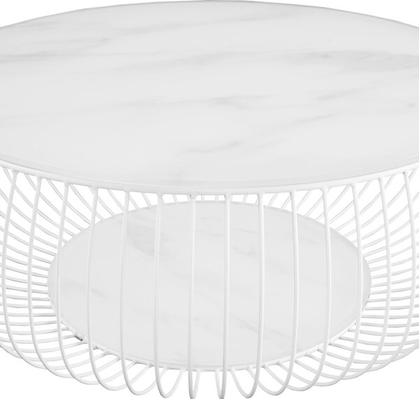 KONFERENČNÝ STOLÍK, biela, kov, sklo, 86/86/35 cm Livetastic - Stolíky do obývačky, Online Only