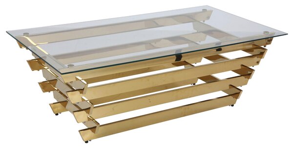 KONFERENČNÝ STOLÍK, číra, zlatá, sklo, 130/70/45 cm Livetastic - Stolíky do obývačky, Online Only