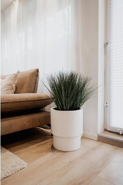 Kvetináč ESCADA, sklolaminát, výška 40 cm, biely mat