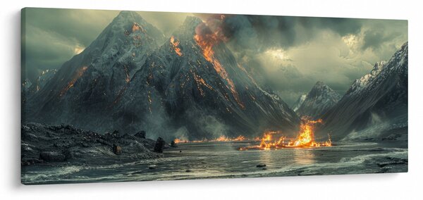 Obraz - Erupcia sopky (120x50 cm)