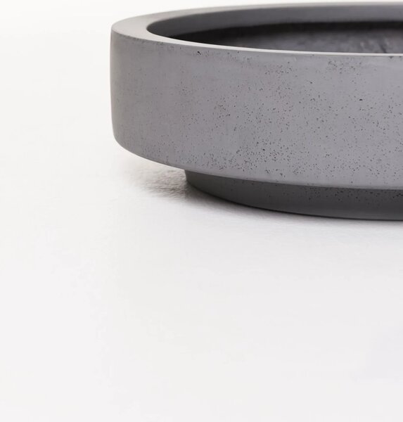 Kvetináč ESCADA LOW, sklolaminát, Ø 37 cm, sivá - beton design