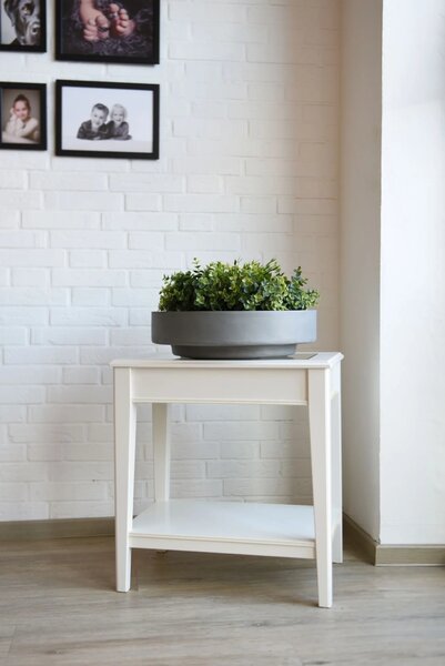 Kvetináč ESCADA LOW, sklolaminát, Ø 37 cm, sivá - beton design