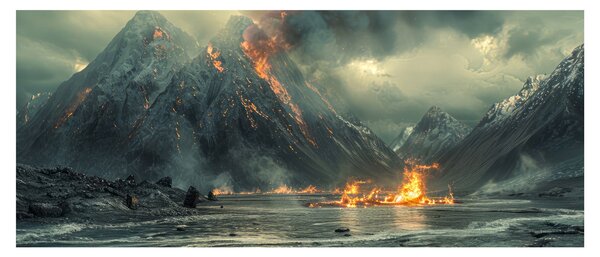 Obraz - Erupcia sopky (120x50 cm)