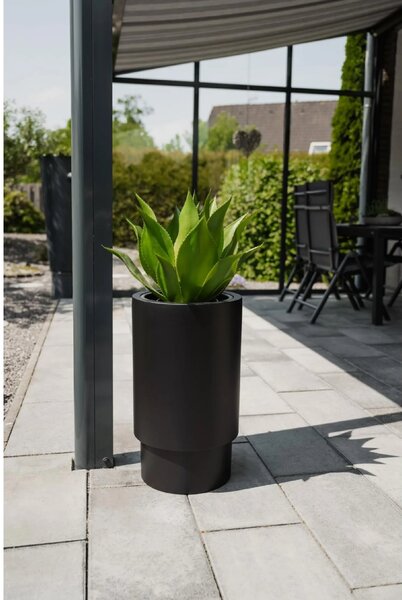 Kvetináč ESCADA, sklolaminát, výška 60 cm, čierna