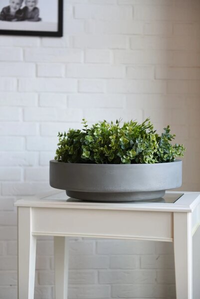 Kvetináč ESCADA LOW, sklolaminát, Ø 37 cm, sivá - beton design