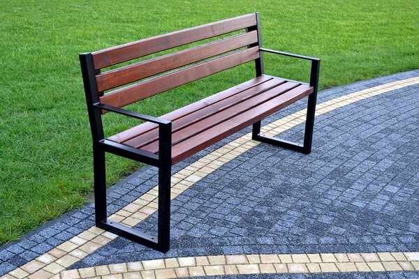 NaK Parková lavička ANA s opierkami na ruky, palisander, 150 cm