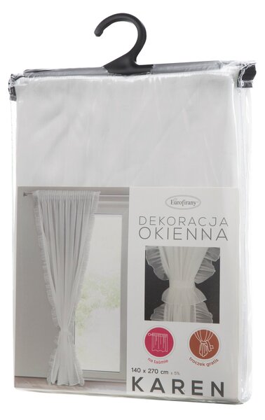ZÁCLONA NA PÁSKE KAREN 140X270 CM BIELA