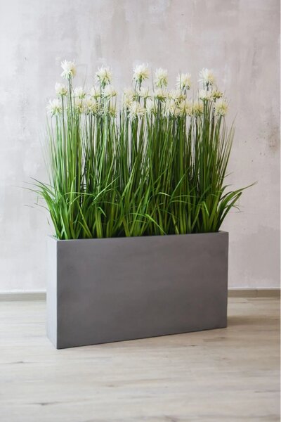Kvetináč ELEMENTO SLIM, sklolaminát, šírka 90 cm, betón design, sivá