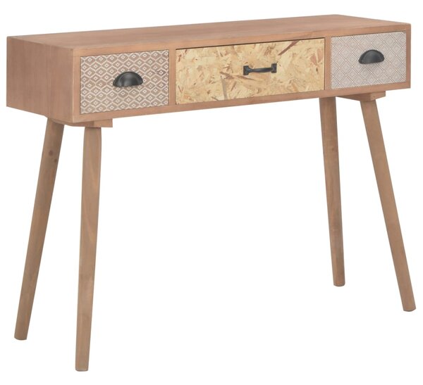 Konzolový stolík s 3 zásuvkami 100x30x73 cm masívne borovicové drevo