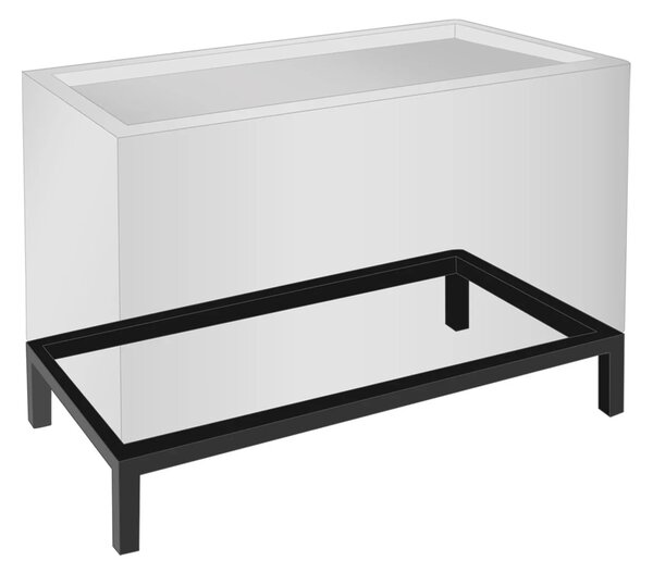 Rám pod kvetináč BASE, práškovaná oceľ, 30x60x10 cm, čierna