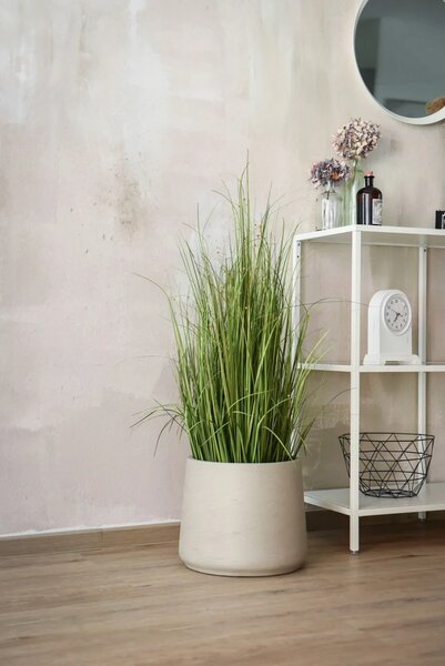 Kvetináč TROPICO, sklolaminát, výška 29 cm, béžová