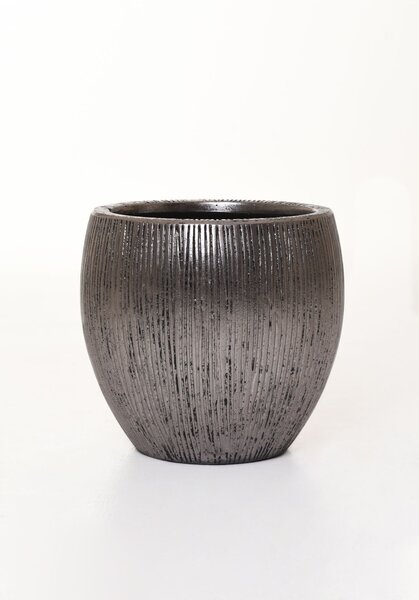 Kvetináč CAIRO, sklolaminát, priemer 28 cm x výška 29 cm, strieborný