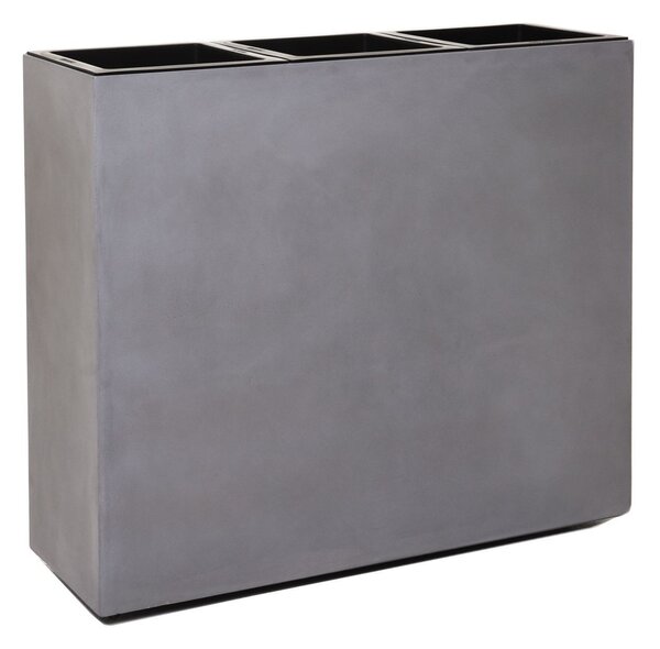 Kvetináč ELEMENTO na kolieskach, sklolaminát, šírka 88 cm, beton design sivá