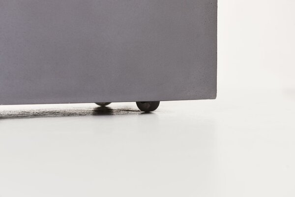 Kvetináč ELEMENTO na kolieskach, sklolaminát, šírka 88 cm, beton design sivá