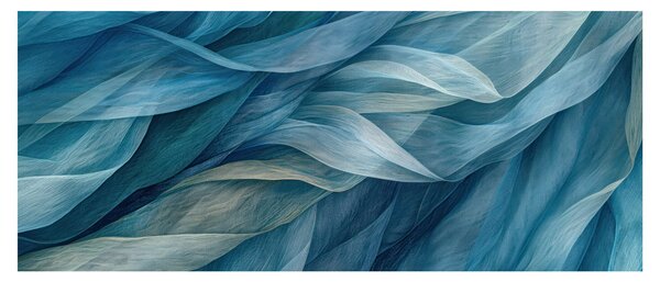 Obraz - Modrobiele vlnky (120x50 cm)