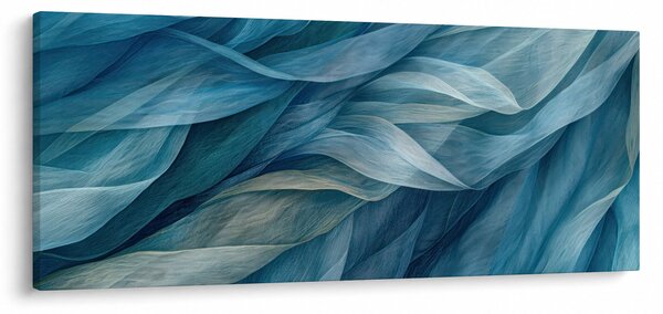 Obraz - Modrobiele vlnky (120x50 cm)