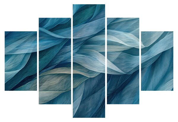Obraz - Modrobiele vlnky (150x105 cm)