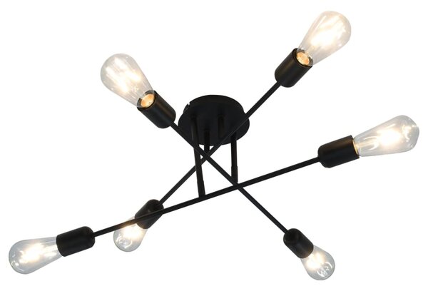 Stropné svietidlo s vláknovými žiarovkami 2 W čierne E27